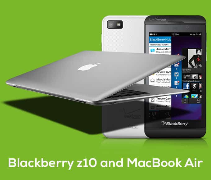 Blackberry z10 and MacBook Air