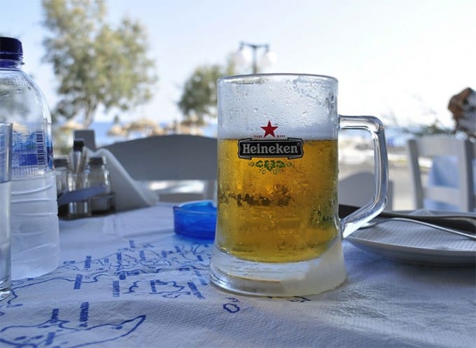Beer at Zakynthos Islands Beach in Greece holiday