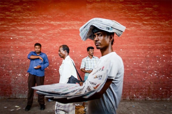 selling papers in Bangladesh
