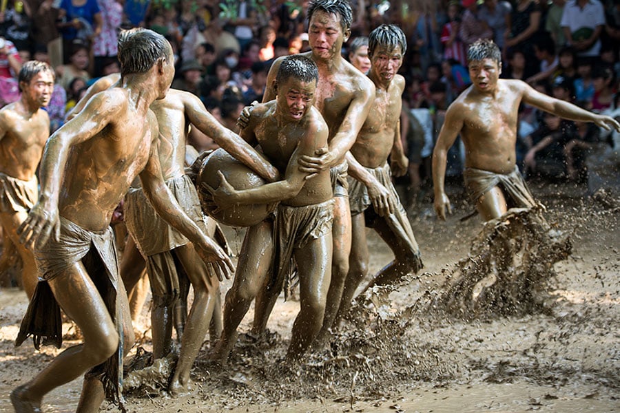 Vat Cau Nuoc The Mud Festival in Vietnam