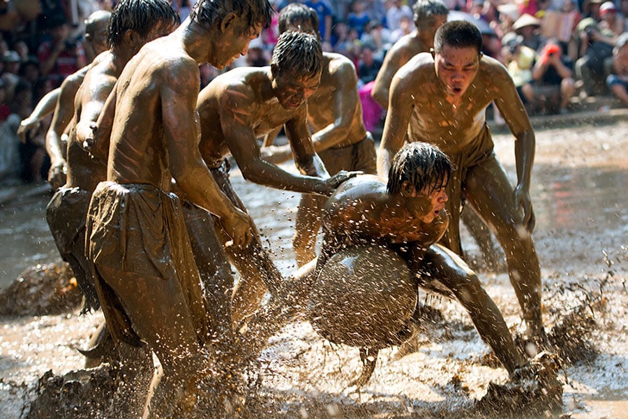 Vat Cau Nuoc The Mud Festival in Vietnam