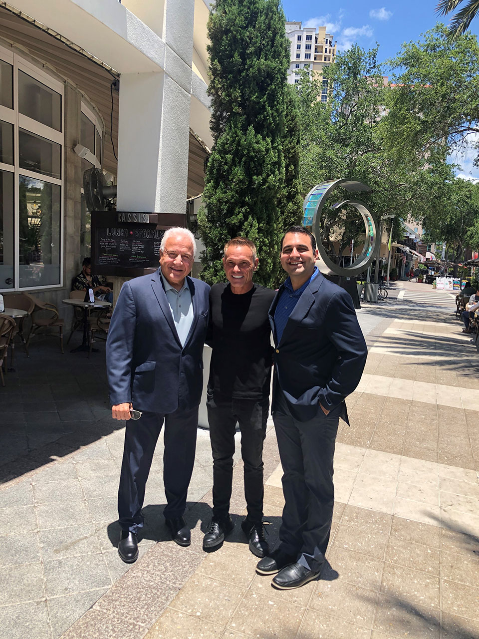 From left to right: Ray Boorojian, Founder, Chairman and CEO, WaveCapital Partners; Kevin Harrington, Owner of Harrington Enterprises; Garrett Boorojian, CDO and Managing Partner, WaveCapital Partners. (St. Petersburg, Florida, 2021).