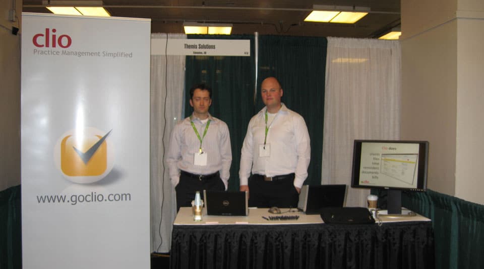 Jack Newton and Rian Gauvreau launch Clio at the 2008 ABA TECHSOW