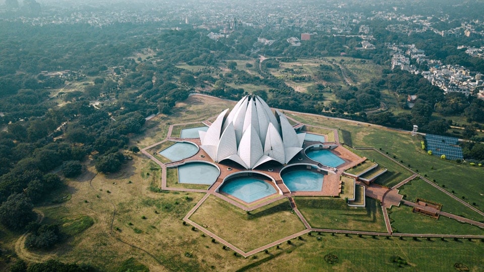 Lotus Temple, located in New Delhi, India