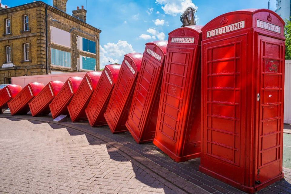 old red phoneboxes