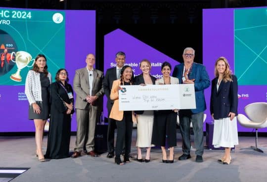 The winning team: Cornell University with Francine Aclan, Emma Doherty, and Roodabeh Elavia